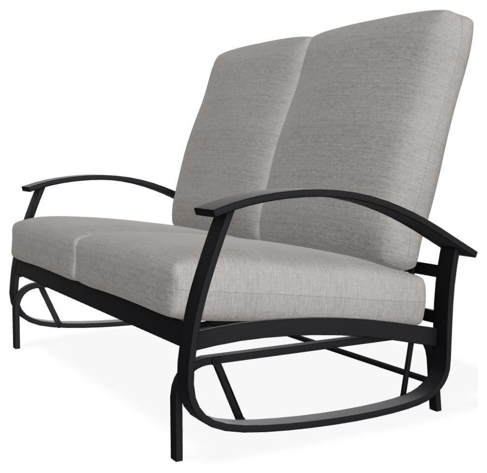 Belle Isle Cushion Deep Seating 2-Seat Glider, Graystone/Black
