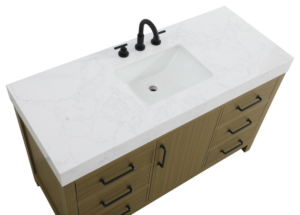 Home Living 54" Single Bathroom Vanity, Chestnut Brown