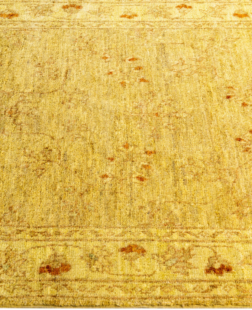 Overdyed One-of-a-Kind Hand-Knotted Area Rug Yellow, 3' 3" x 4' 9"