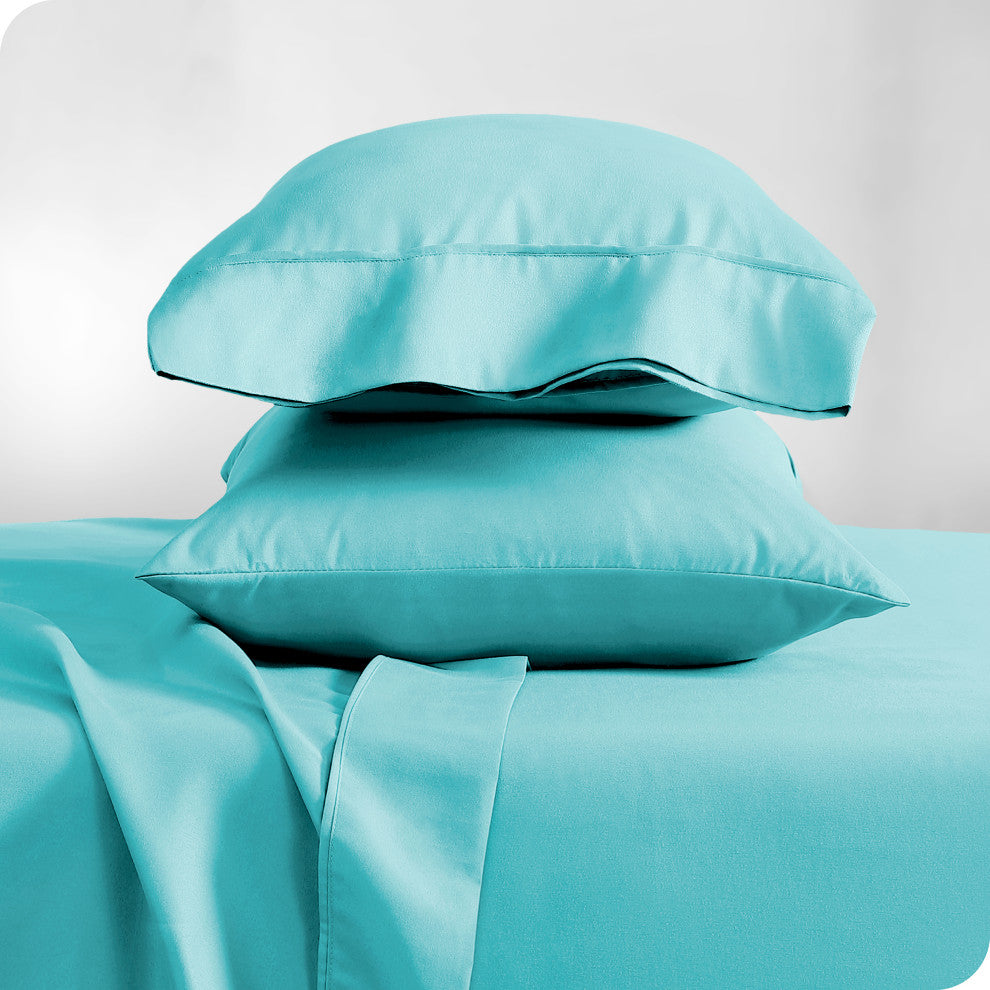 Bare Home Microfiber Pillowcases - Set of 2, Aqua, Standard