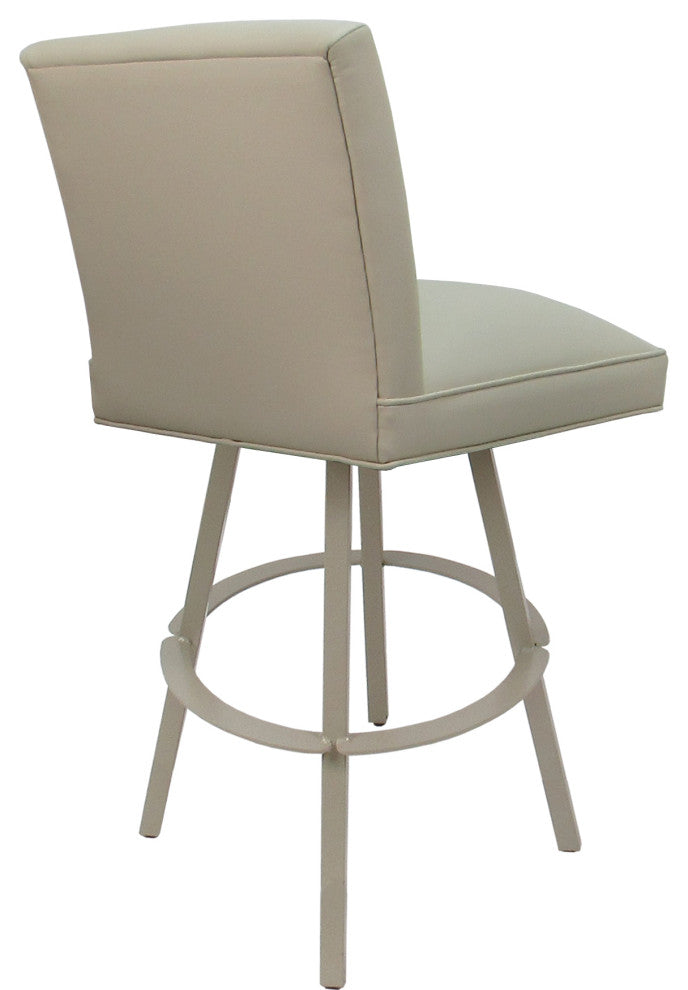 Swivel Sommerville Stool on Warren Base, Ocean Beige Vinyl - Beige, 30"