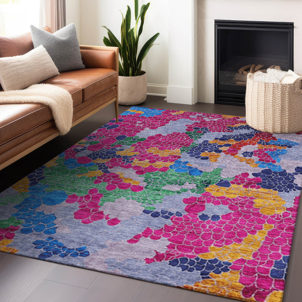 Machine Washable Indoor/Outdoor Chantille ACN1906 Blush 5' x 7'6" Rug