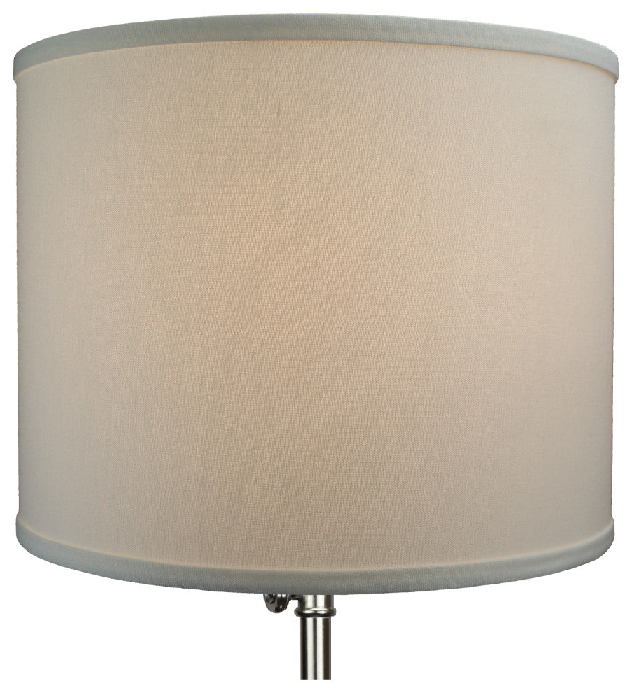 Fenchel Shades 14"x14"x11" Brass Spider Attachment Drum Lamp Shade, Linen Cream