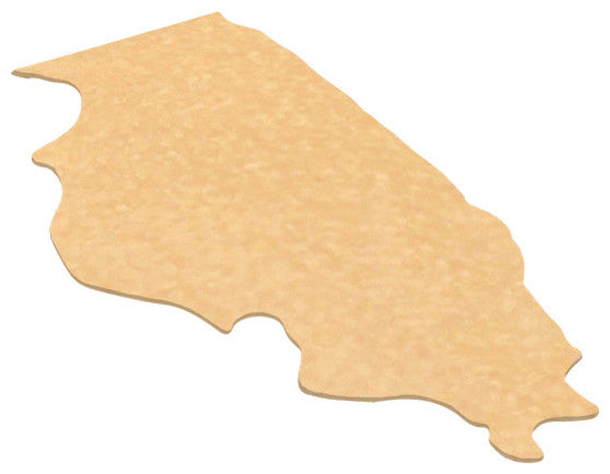 State Shaped Cutting Boards, Natural Bamboo, Illinois
