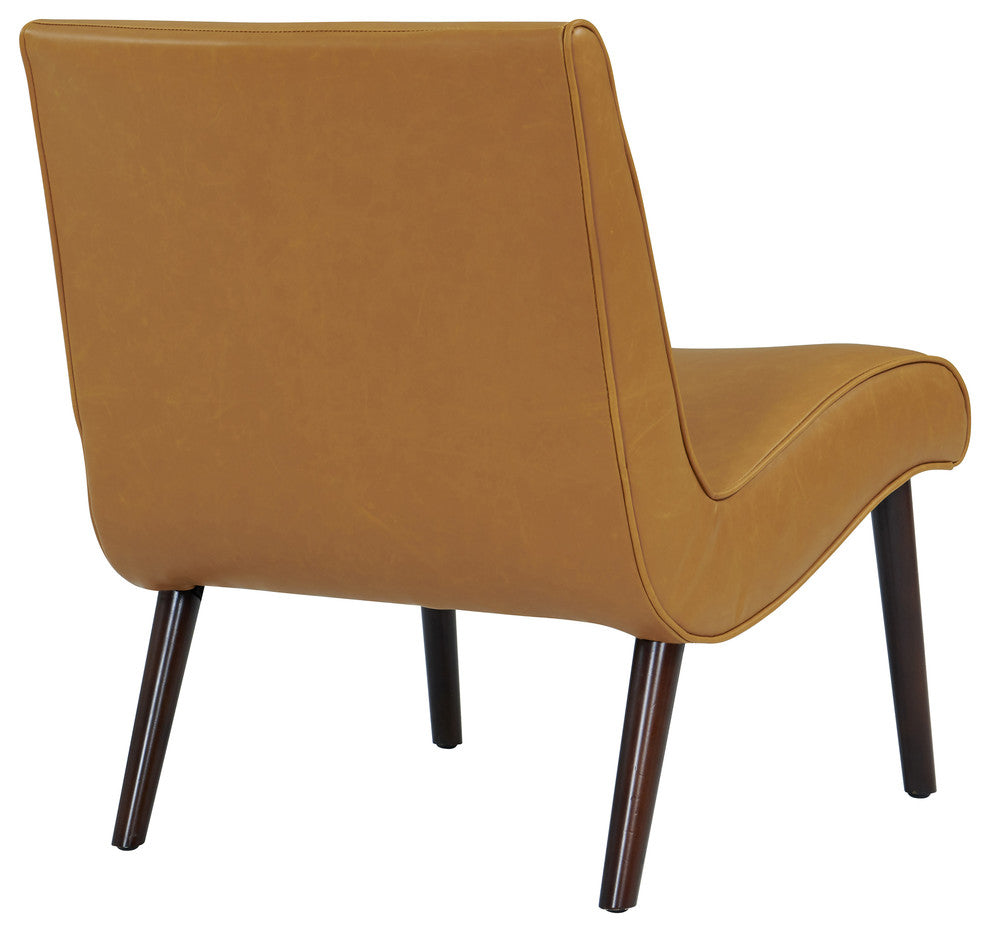 Alexis Accent Chair, Vintage Caramel, Faux Leather