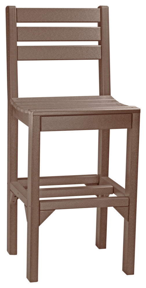 Set of 4 Poly Island Dining Chairs, Chestnut Brown, Bar Height