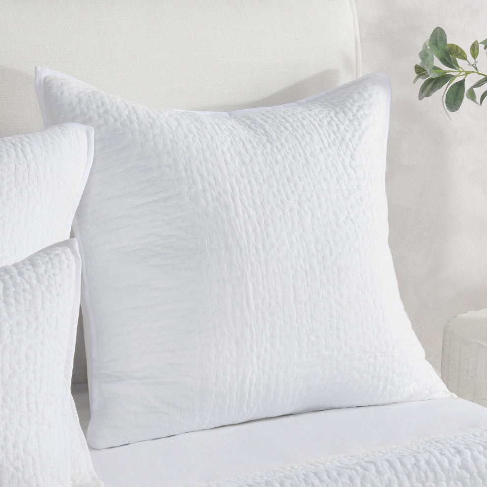 Danica 100% Cotton Sham by Kosas Home, White, Euro Square