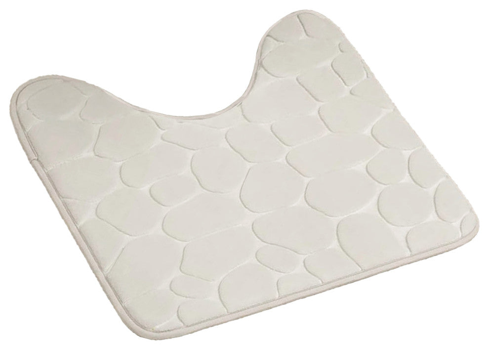 Bath Rug Memory Foam Mat 3D Pebble, Beige, Contour Rug 20"x20"