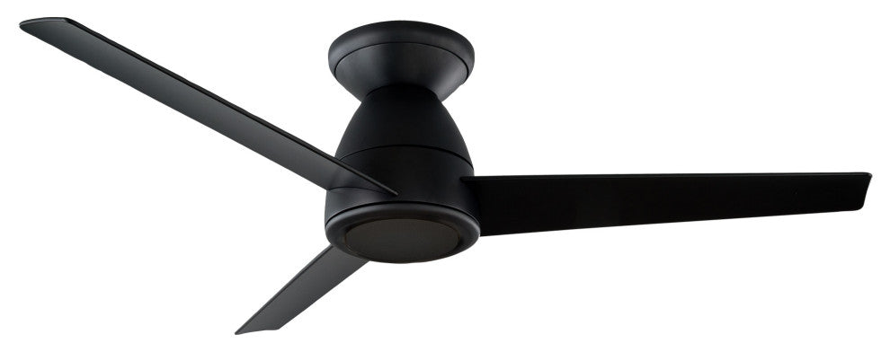 Tip Top 3-Blade Smart Flush Mount Ceiling Fan 44" Matte Black, 3000K LED Kit
