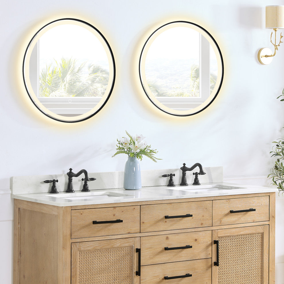 Arbios Quartz Stone Vanity Top in Calacatta White, Calacatta White, 60", 8 Inch Widespread
