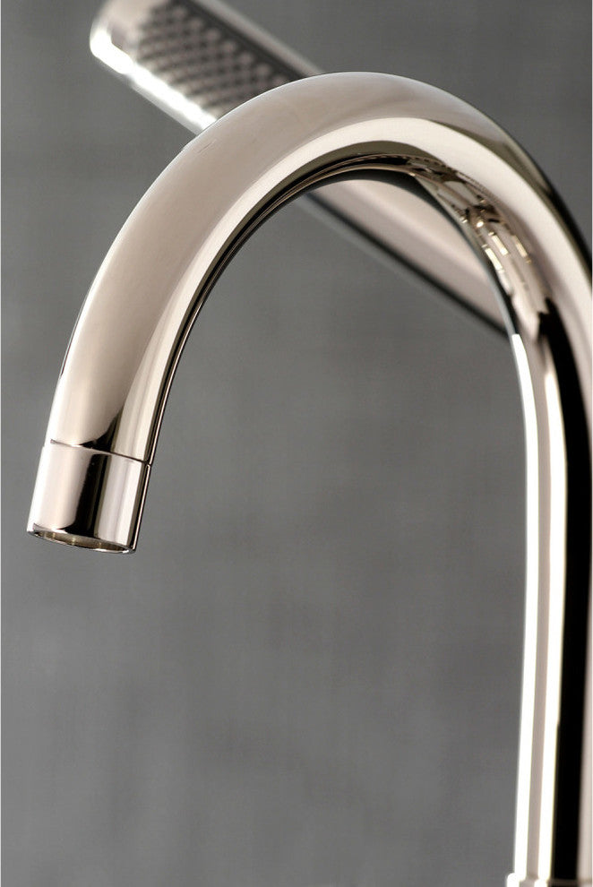 Aqua Vintage 7" Deck Mount Clawfoot Tub Faucet, Polished Nickel