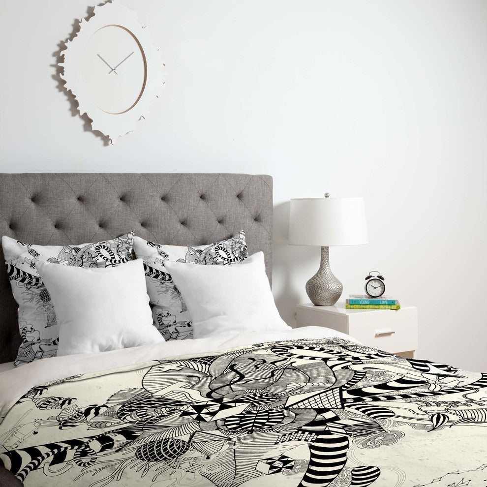 Deny Designs Iveta Abolina Black And White Play Duvet Cover - Lightweight