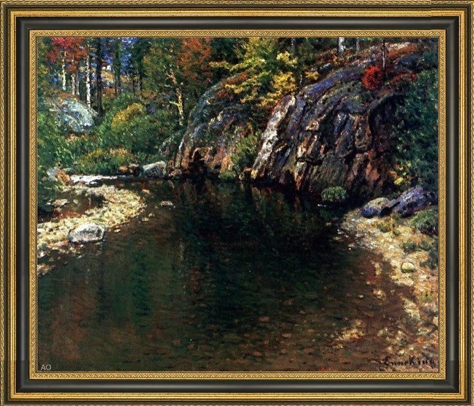 John Joseph Enneking Home of the Trout Framed Premium Canvas Print, 20"x25"
