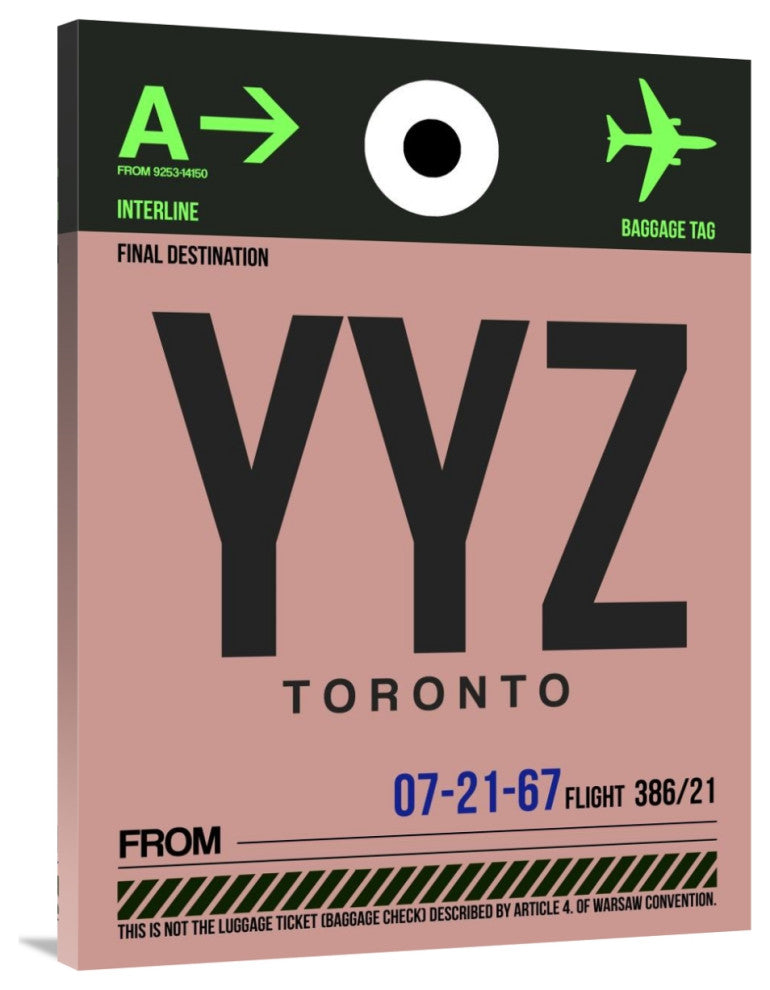 "YYZ Toronto Luggage Tag 2" Fine Art Print