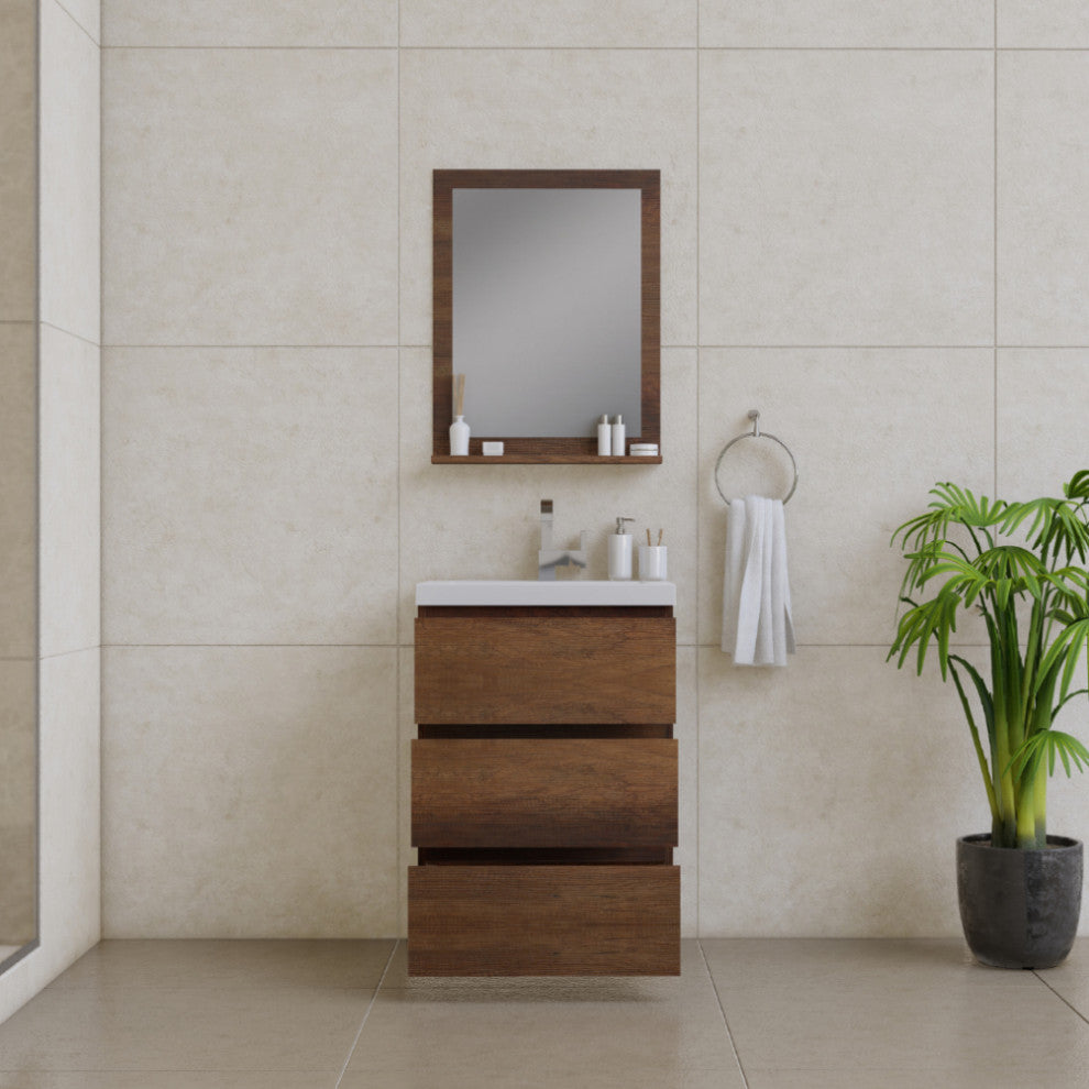 Paterno 24" Bathroom Vanity With Sink, Rosewood