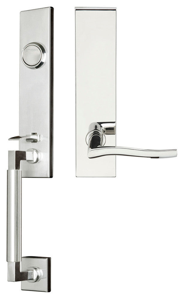 Waterfall Lever, Tubular Dummy Handleset, Right Hand, Polished Stainless Steel