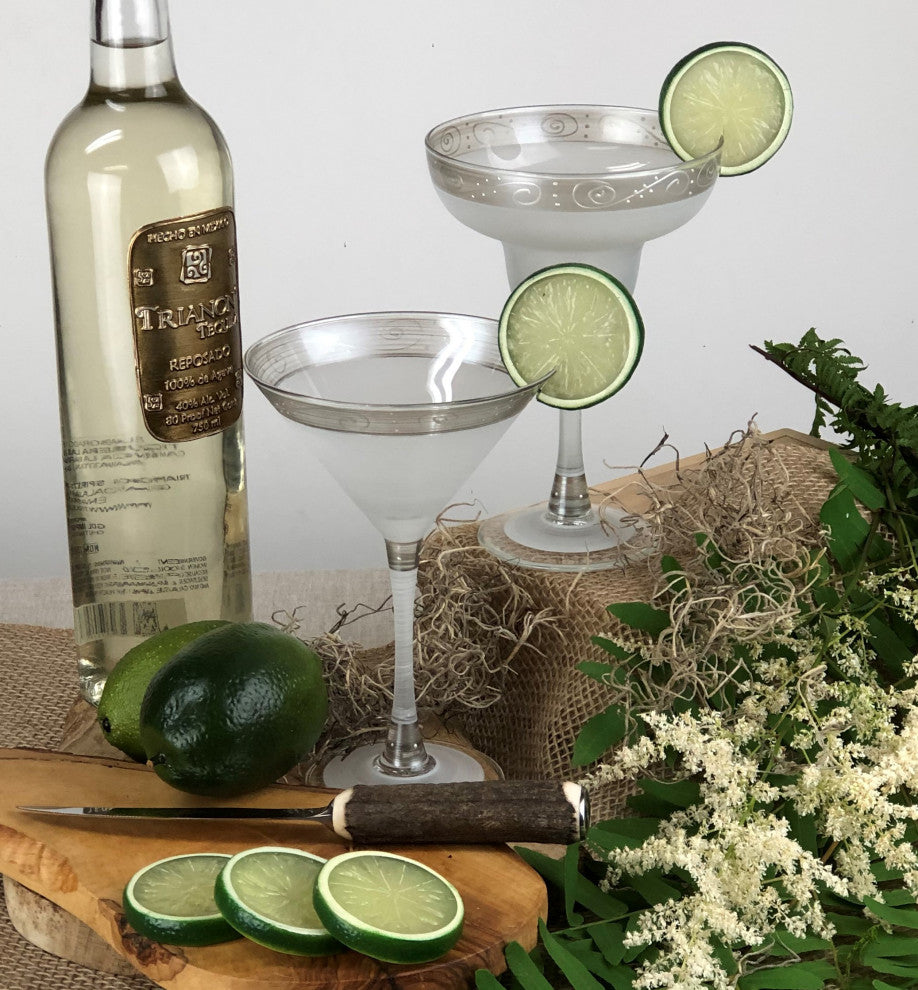 Heirloom Pewter Swirl Martini Glasses, Set of 2