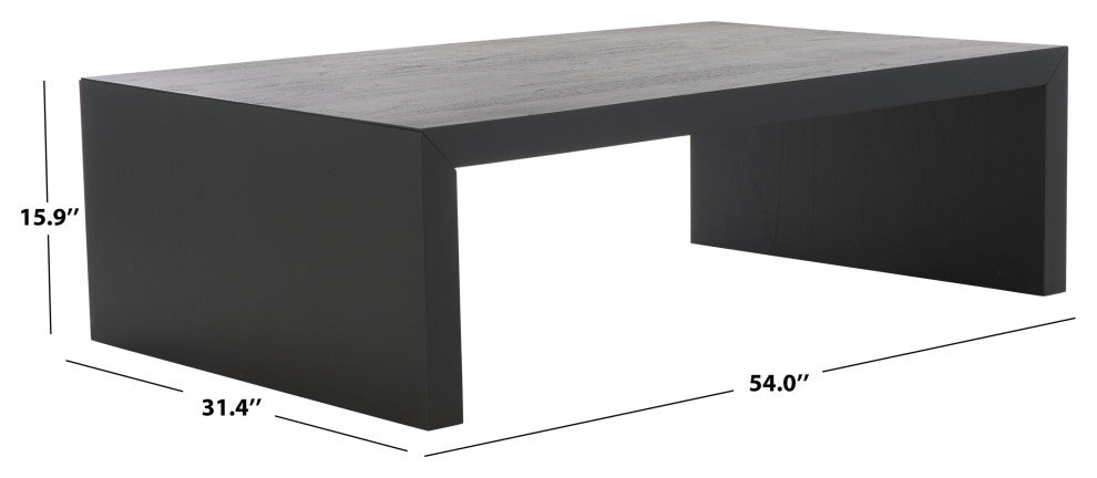 Safavieh Couture Tawney Rectangle Wood Coffee Table, Black