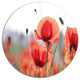 Soft Poppy Flowers Petals View, Modern Floral Round Wall Art, 11"