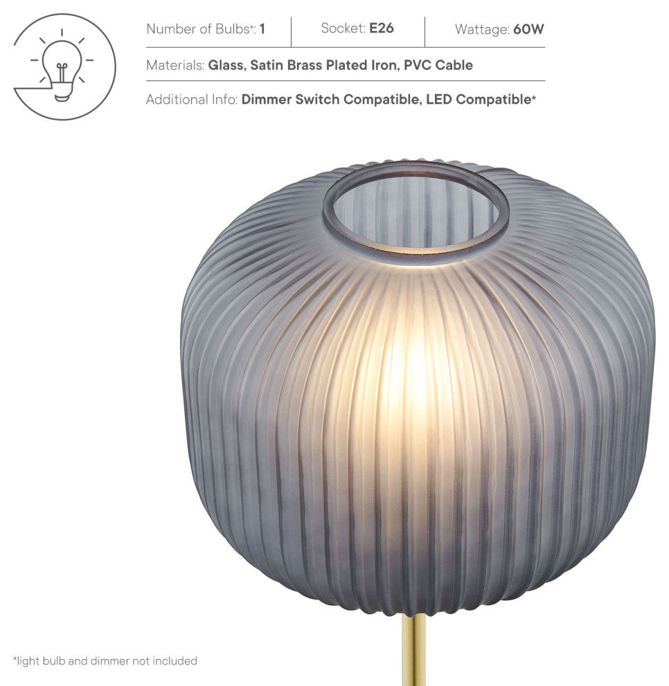 Reprise Glass Sphere Glass and Metal Table Lamp, Black Satin Brass