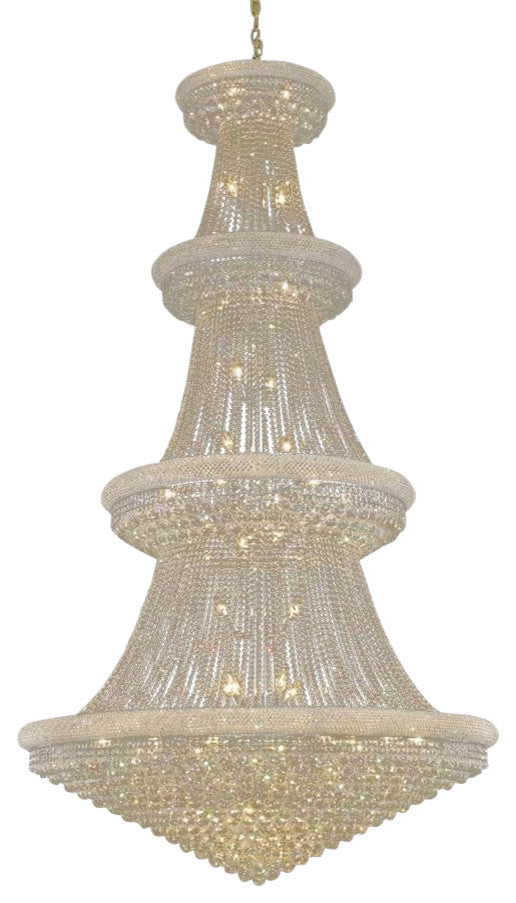 Elegant Primo Foyer Hall Light, Chrome Finish With Royal Cut Crystal