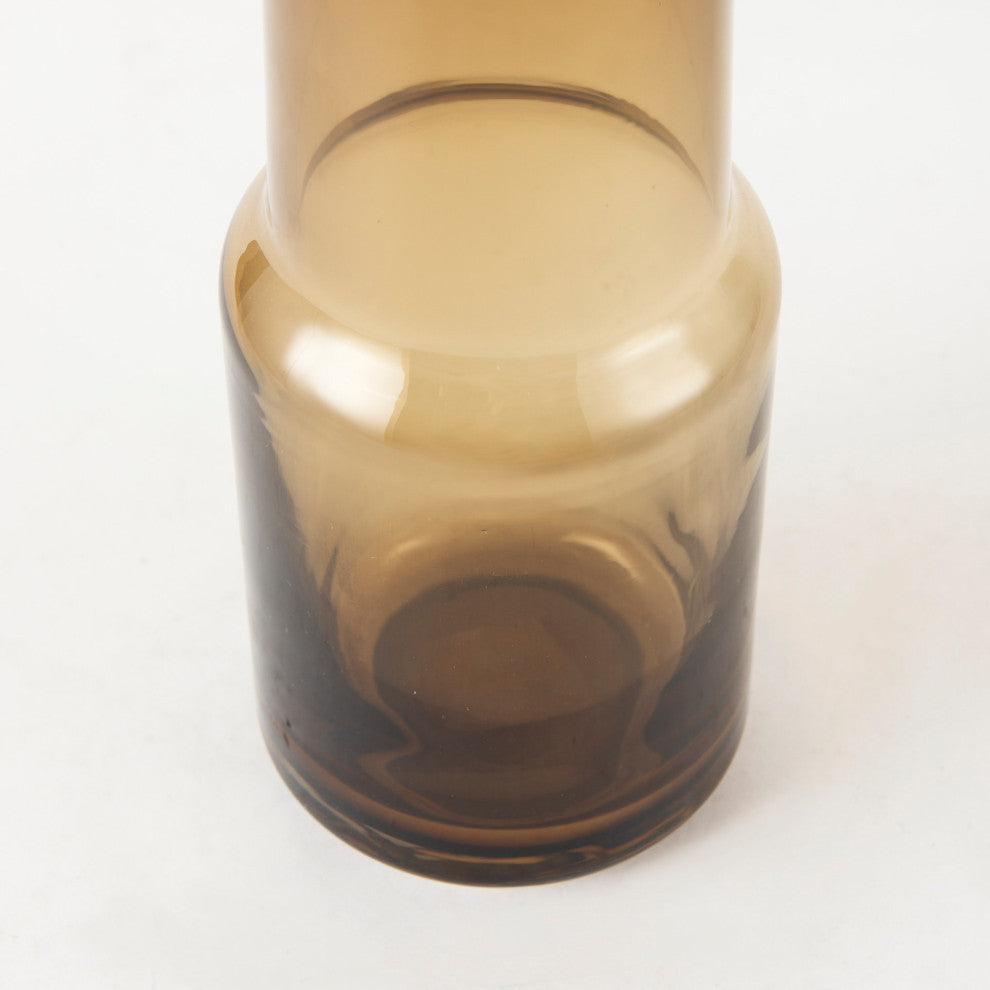 Amrita Gold And Brown Glass Vase, 12"