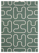 Lima Contemporary Area Rug, Cream and Green, 7'x10'