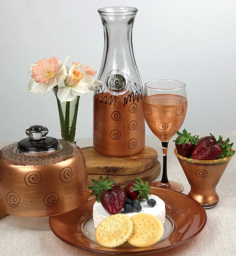 Gold Curl Wine Glasses, Set of 2
