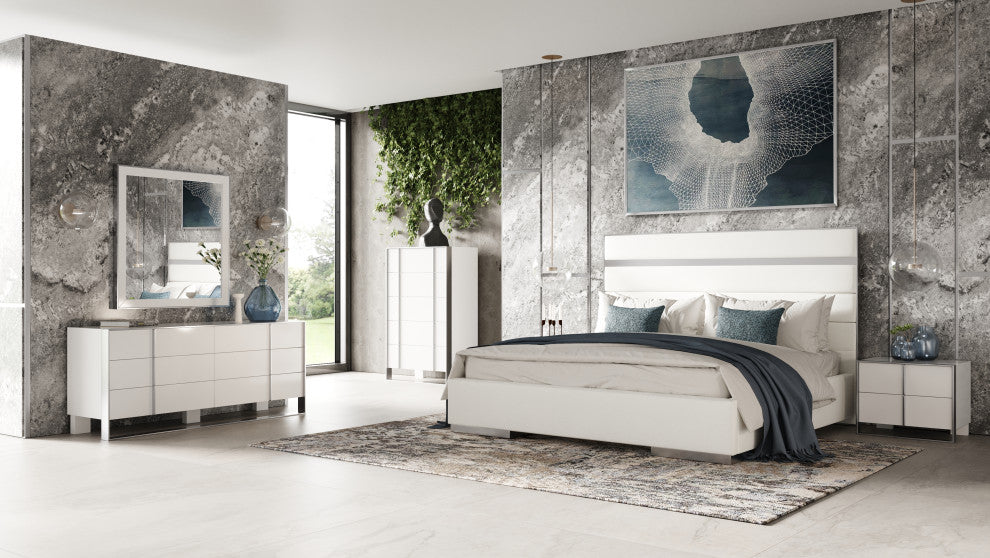 Modrest Cartier Modern White + Stainless Steel Mirror