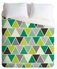 Deny Designs Heather Dutton Emerald Triangulum Duvet Cover - Lightweight