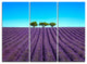 "Lavender Flowers and Uphill Green Trees" Metal Wall Art, 3 Panels, 36"x28"