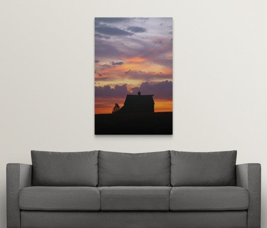 "Barn at Sunset " Canvas Art, 32"x48"x1.25"