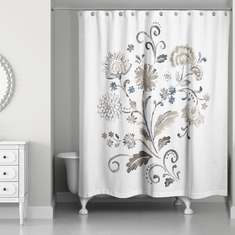 Paisley Floral 2 71x74 Shower Curtain