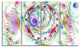 Multi Color Exotic Flower Whirlpool, Floral Canvas Art Print, 48"x28", 4 Panels