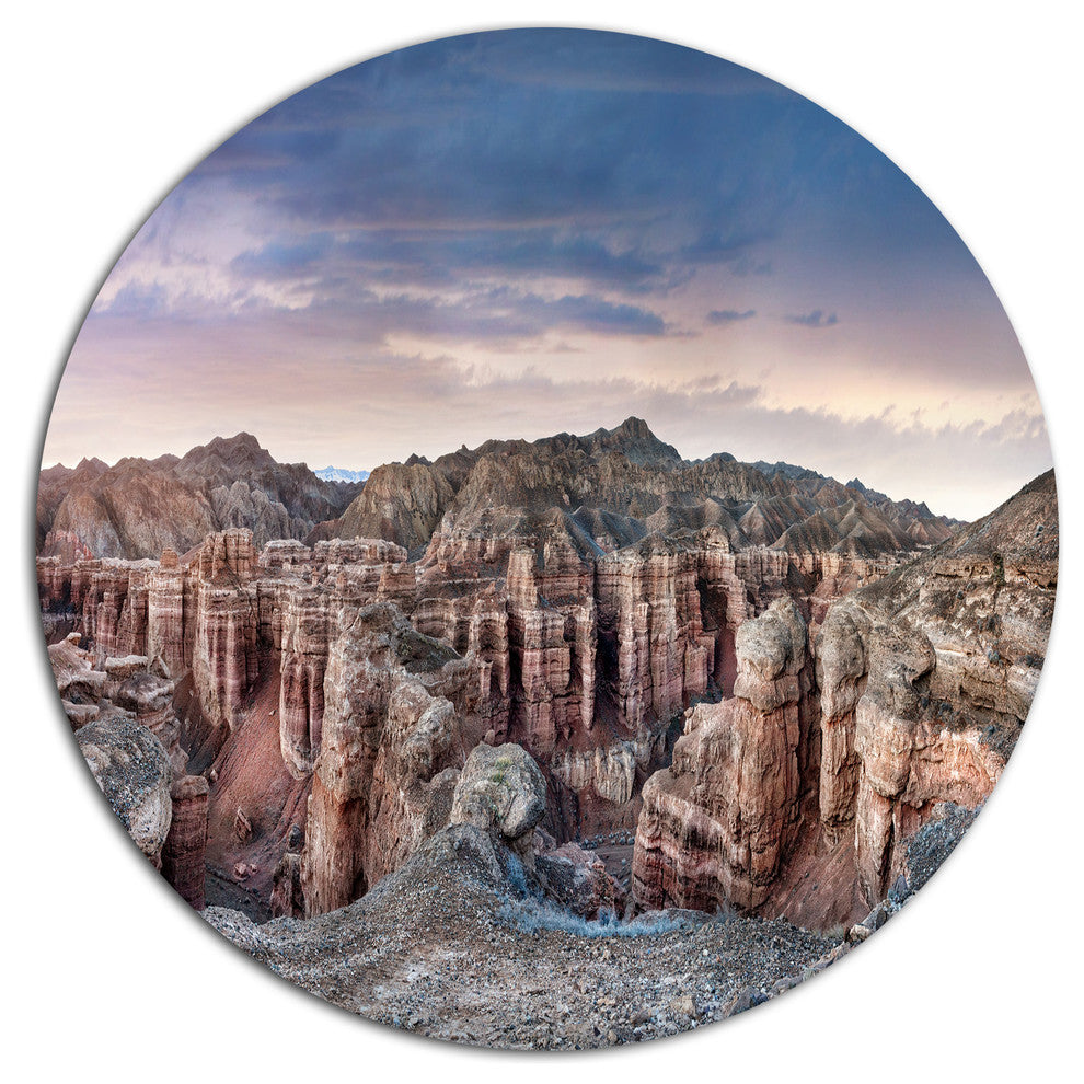 Charyn Canyon In Kazakhstan, Landscape Wall Disc Metal Wall Art, 36"