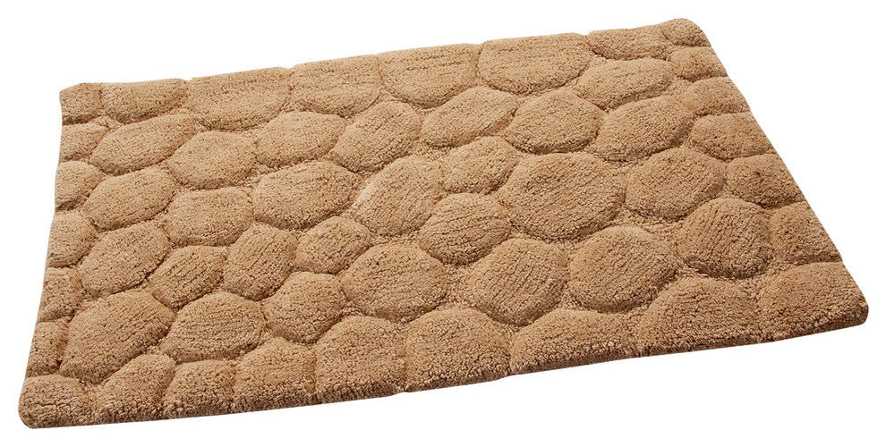 Bath Rug Cotton, GSF 200, Pattern Pebbles, Beige, 36"x24"
