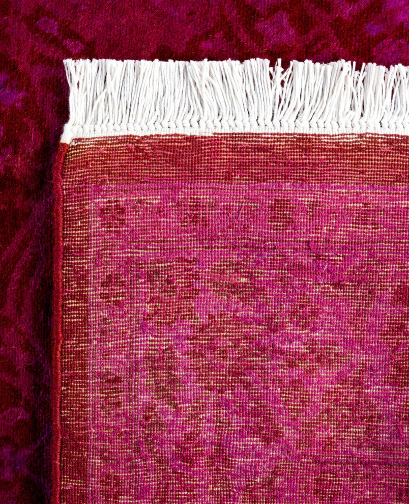 Overdyed One-of-a-Kind Hand-Knotted Area Rug Red, 3' 0" x 7' 4"