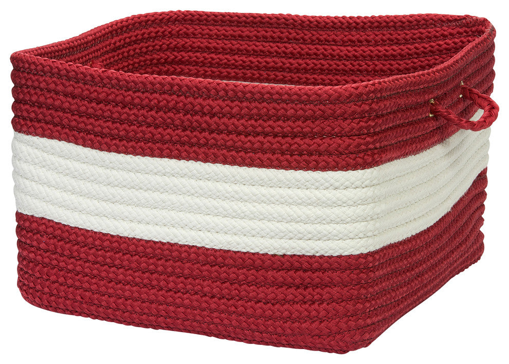 Rope Walk, Red Utility Basket, 14"X10"