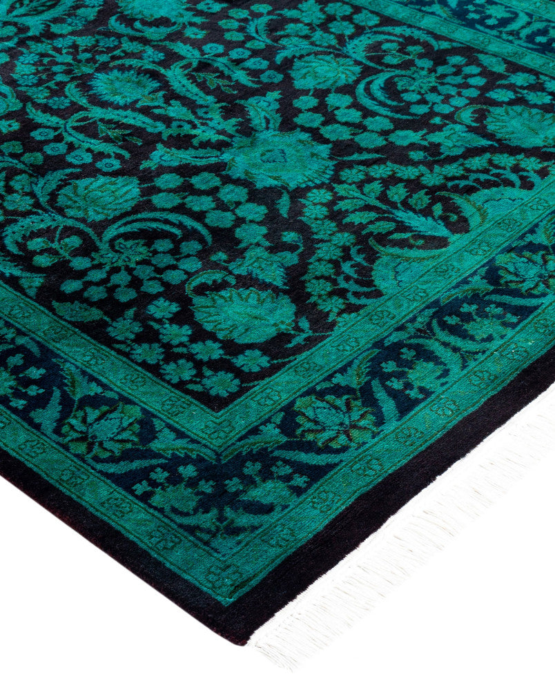 Overdyed One-of-a-Kind Hand-Knotted Area Rug Green, 3' 1" x 5' 3"