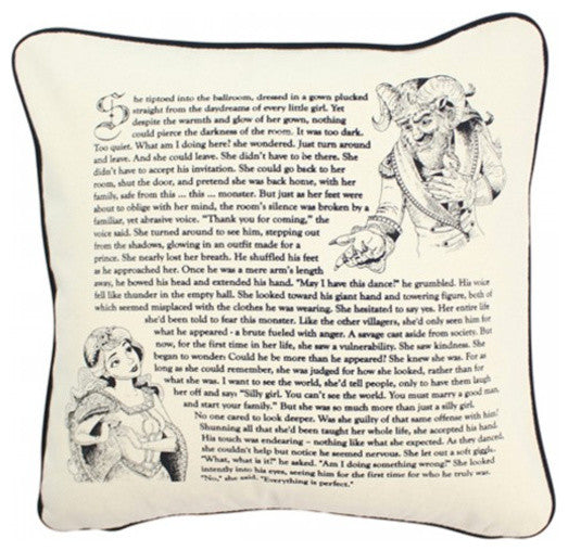 Monogrammed Pillow Love Story With Insert 16", White Thread, Shelly Font, X