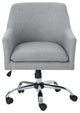 GDF Studio Morgan Mid Century Modern Fabric Home Office Chair With Chrome Base, Gray