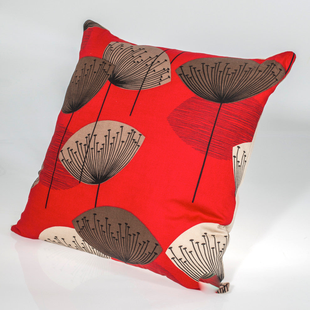 Designer Decorative Pillow Cover, Red, 26"x26"