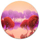 Red And Purple Japanese Gardens, Landscape Art Disc Metal Wall Art, 38"