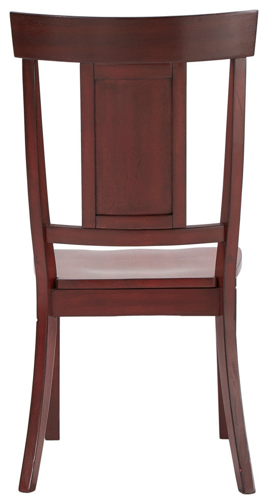 Arbor Hill Panel Back Wood Dining Chair, Set of 2, Berry Red