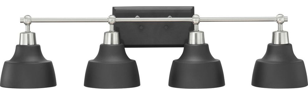 Bramlett Collection 4-Light Brushed Nickel Coastal Bath Vanity Light