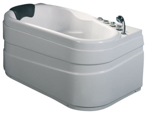EAGO AM175-R 57'' White Acrylic Left Drain Jetted Whirlpool Bathtub W/ Fixtures
