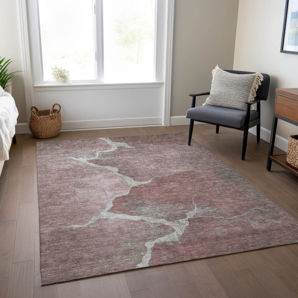 Machine Washable Indoor/Outdoor Chantille ACN1889 Mauve 2'6" x 3'10" Rug