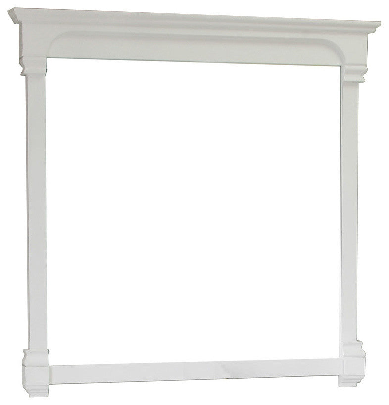 42" Solid Wood Frame Mirror, White