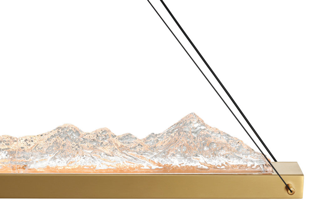 Himalayas Integrated LED Chandelier, Brass, 48 Inches