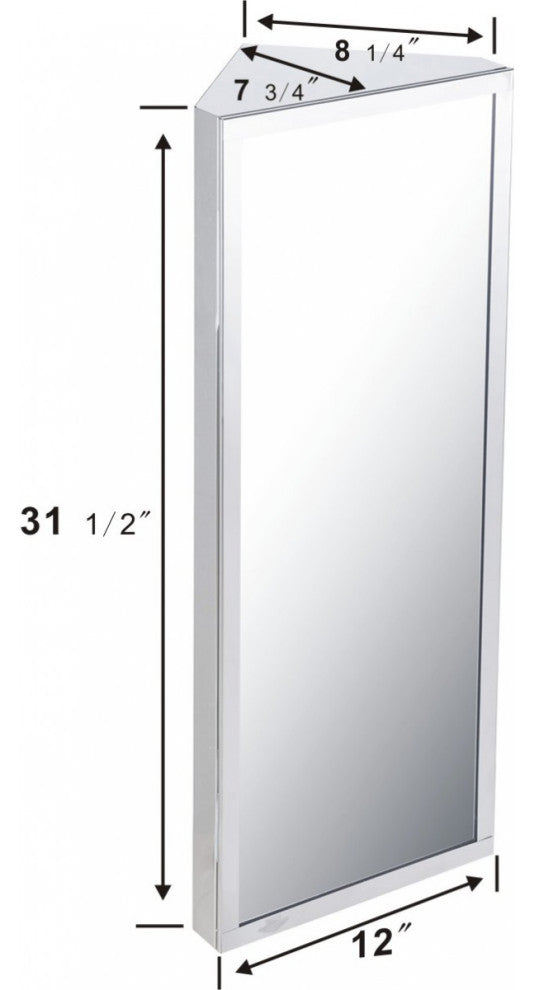 Corner Wall Mount  Medicine Cabinet Stainless Steel Bathroom Cabinet with Mirror
